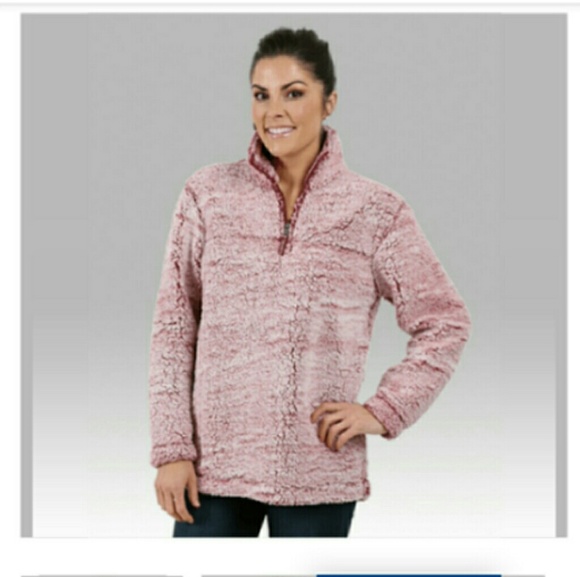 snowy garnet sherpa pullover